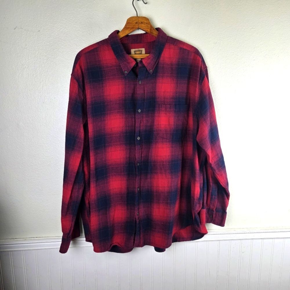 Foundry Classic Red and Black Plaid Lumberjack Men's Shirt Size 3XL